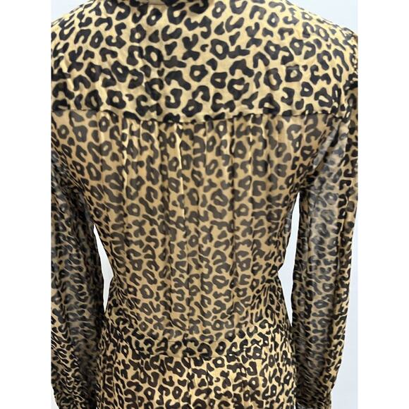 Sea New York Lottie Chiffon Animal Print Drawstring Long Sleeve Tassel Dress 4 - Picture 16 of 16